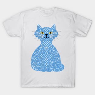 Knotty Cat - blue T-Shirt